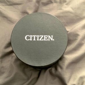 Black citizens mens watch. Black leather band.